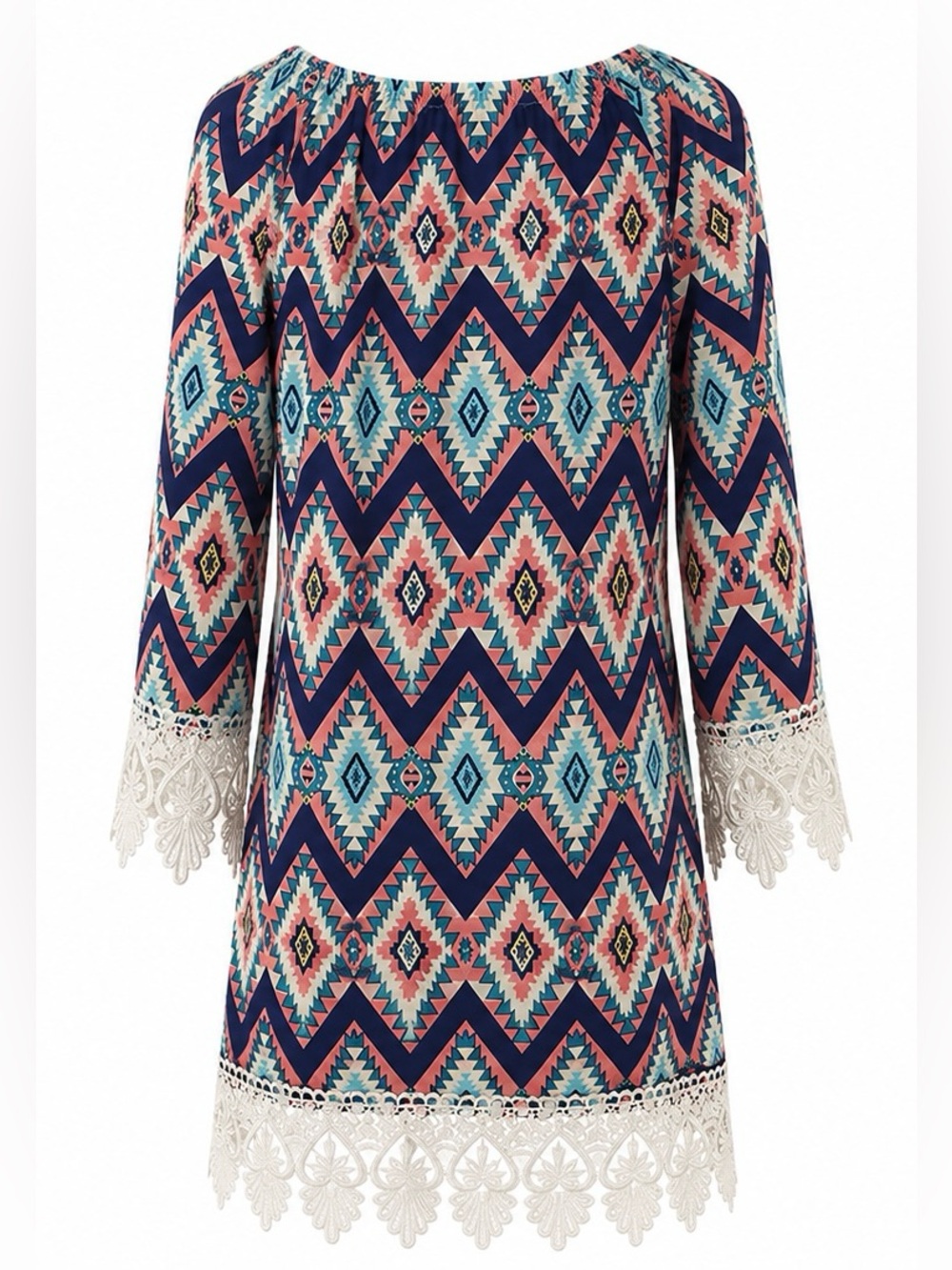 🌵2 B Together Aztec Lace Trim Tunic Dress – SIZE SMALL – NWOT - Picture 3 of 4